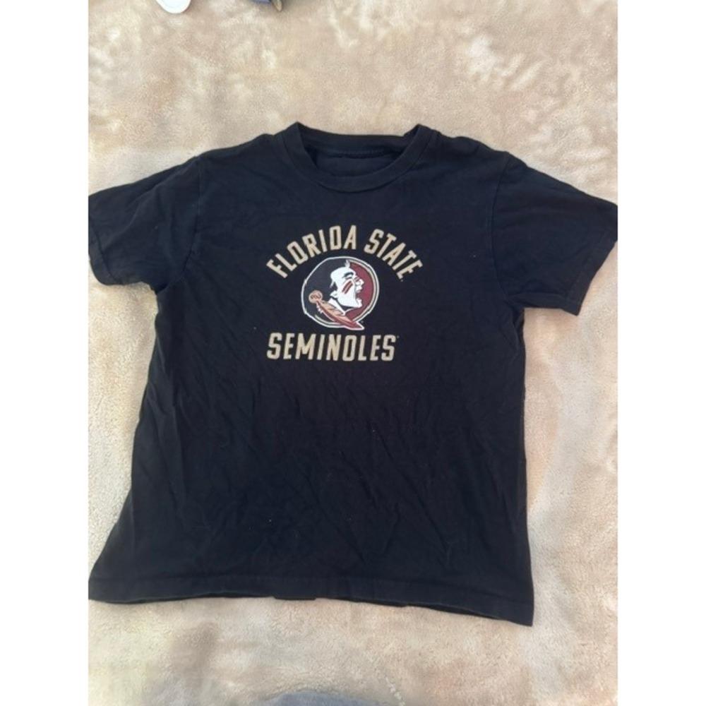 Florida State Seminoles Youth Graphic T-Shirt Black FSU Logo Kids Size Medium